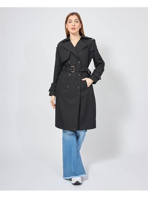 Yes Zee women's double-breasted trench coat with belt